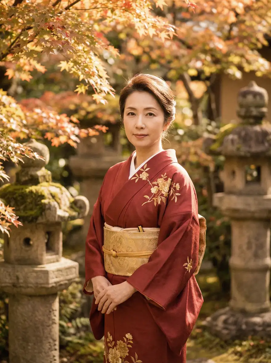 一位身穿暗红色和服的优雅 借妻条约-借妻条约影院官方平台|深度揭秘借妻条约实时更新 在日式庭院中